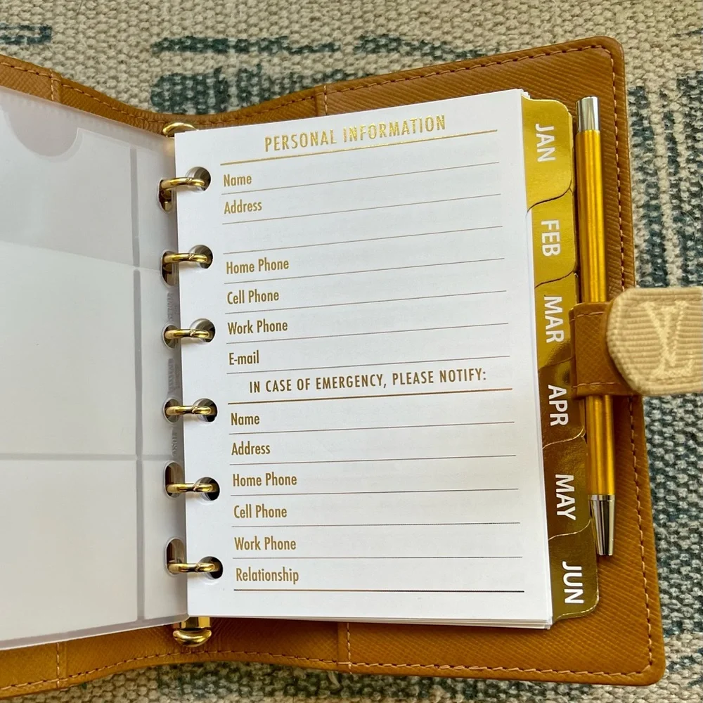 2026⚜️FITS Louis Vuitton 6 RING Agenda: PM MM GM Calendar + PEN & PAPER